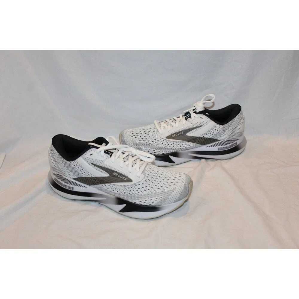 Brooks Adrenaline GTS 24 Men's Running Athletic Sneakers WHITE BLACK sz 8.5